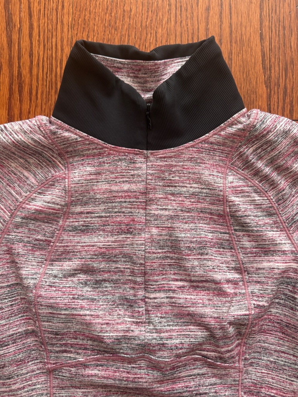 Lululemon Runderful 1/2 Zip Space Dye Camo Berry Rumble Multi Black Sz 6! - Picture 8 of 11